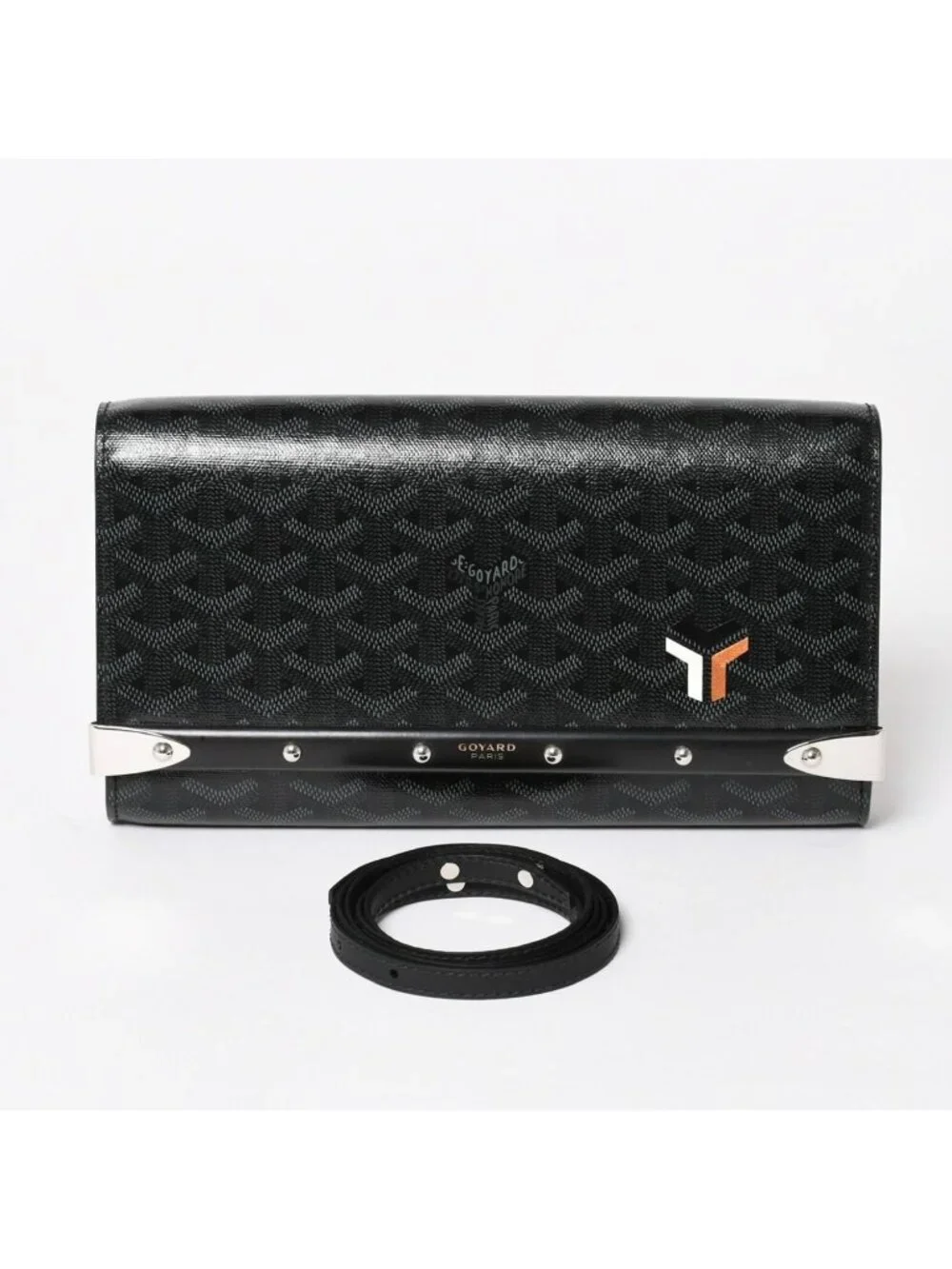Goyard Monte Carlo PM Clutch 2-Way Limited Color Jet Black Silver